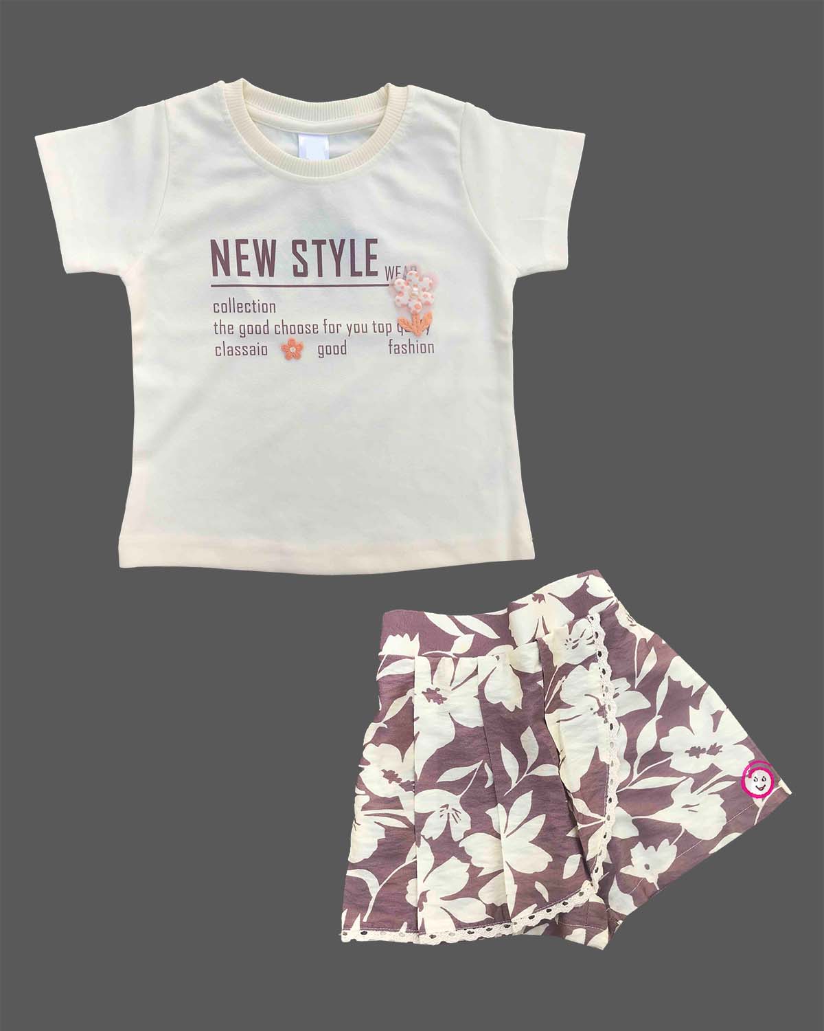 Toddler girls graphic t-shirt and printed shorts casual summer set