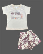 Toddler girls graphic t-shirt and printed shorts casual summer set