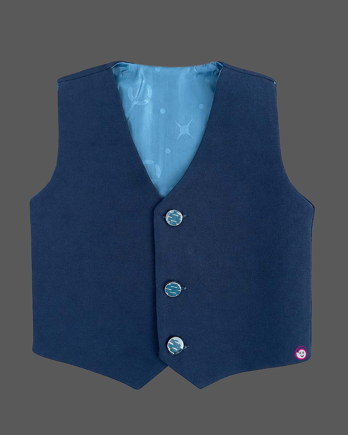 Boys paisley beaded tuxedo suit set with satin shawl collar blazer, waistcoat, bowtie, and dress pant for events.