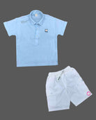 Boys Collared Polo Shirt and Matching Cargo Shorts Casual Set for Kids