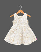Kids party wear dress featuring sequin butterfly lace frock and matching textured jacket