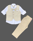 Boy full sleeve with waistcoat set - Beige