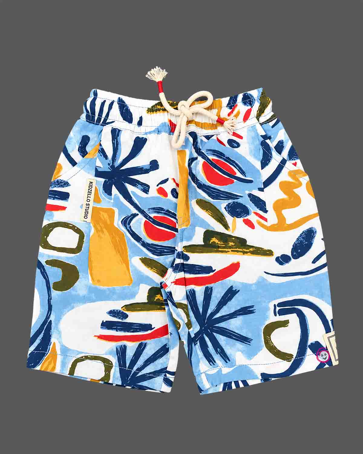 Boys abstract printed shirt and matching shorts set for kids casual wear and summer outings