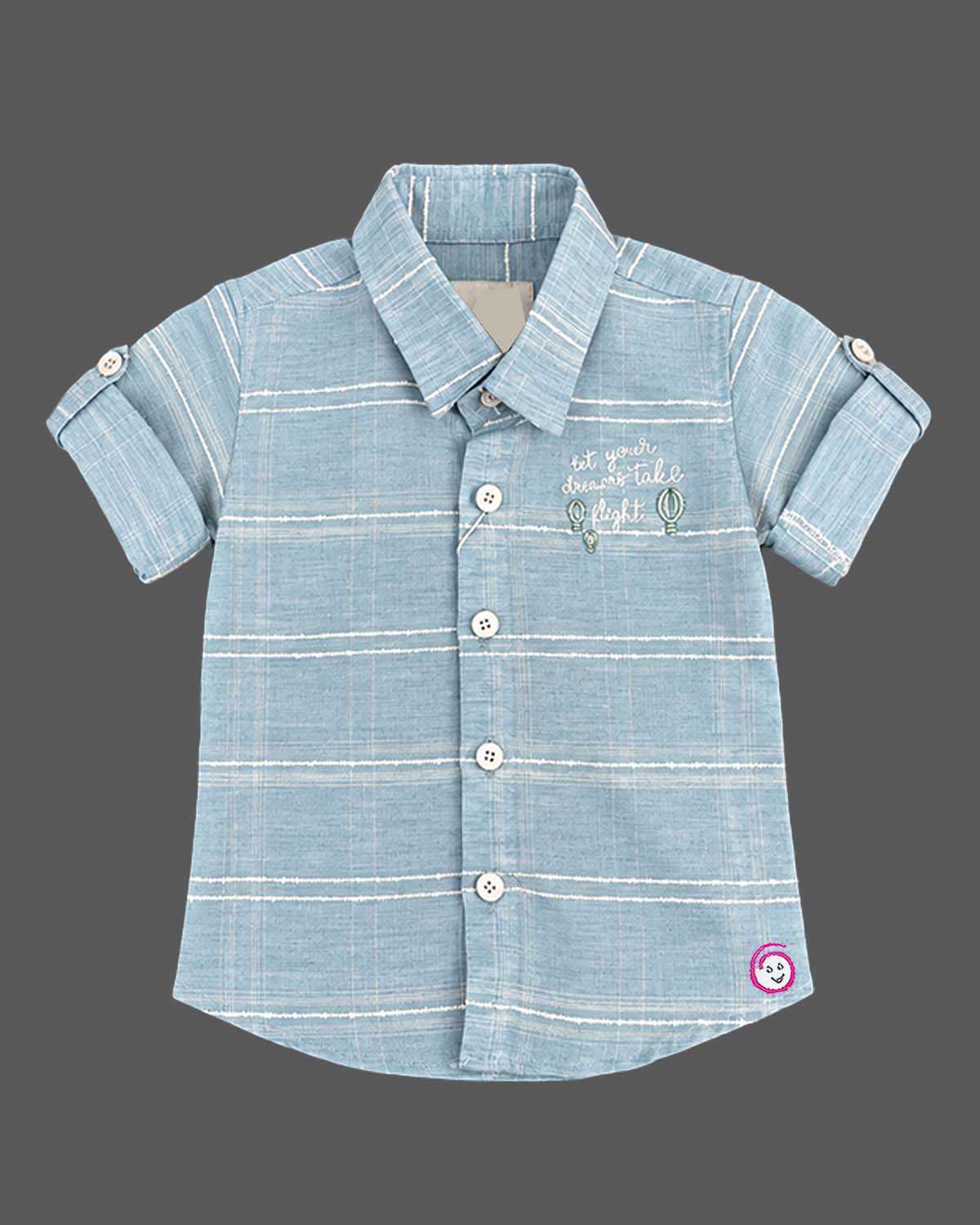 shirt and pant set for boys featuring button-down collar and cargo pockets