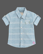 shirt and pant set for boys featuring button-down collar and cargo pockets
