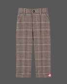 Toddler boys indo western dress for boys featuring structured check waistcoat, crisp shirt, matching pant, and bow tie.