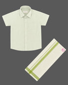 Dashing traditional cotton shirt and dhoti set for young boys ethnic attire