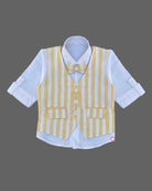 Boy full sleeve with waistcoat set - Yellow