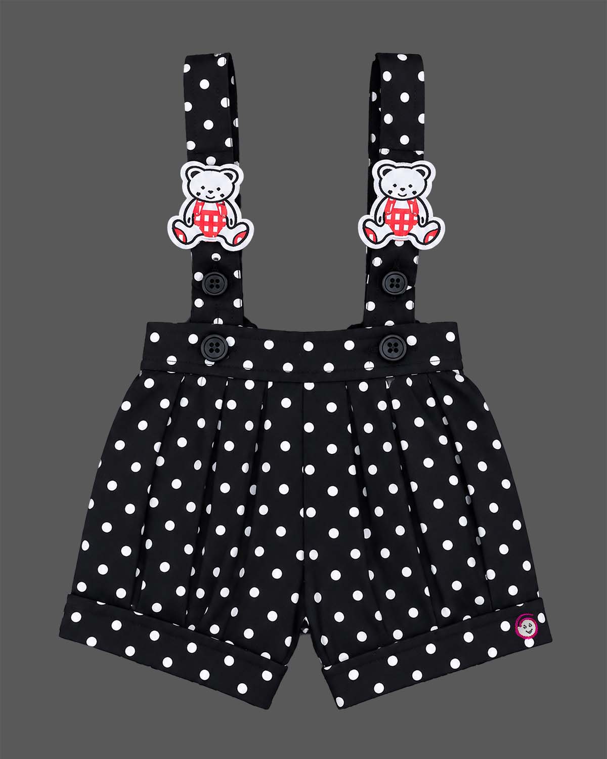 Infant dungaree set with bow tie t-shirt and suspender shorts for baby boys party wear