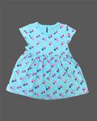 Toddler casual cotton frock with attached bolero overlay for playdates and daily wear