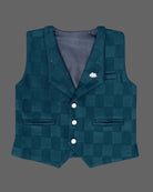 Boy full sleeve with waistcoat set - Dark Green