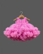 Girls elegant ruffled frock with tail - Lavender