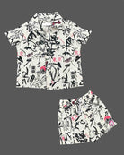 Boy baby printed cotton shirt and shorts set for summer wear