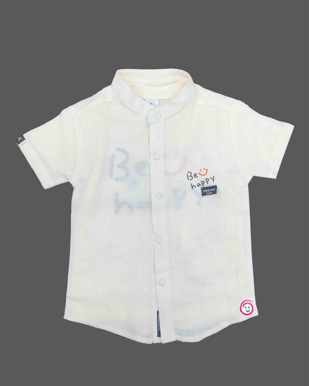 Toddler boy short sleeve mandarin collar shirt and drawstring cargo shorts set