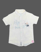 Toddler boy short sleeve mandarin collar shirt and drawstring cargo shorts set