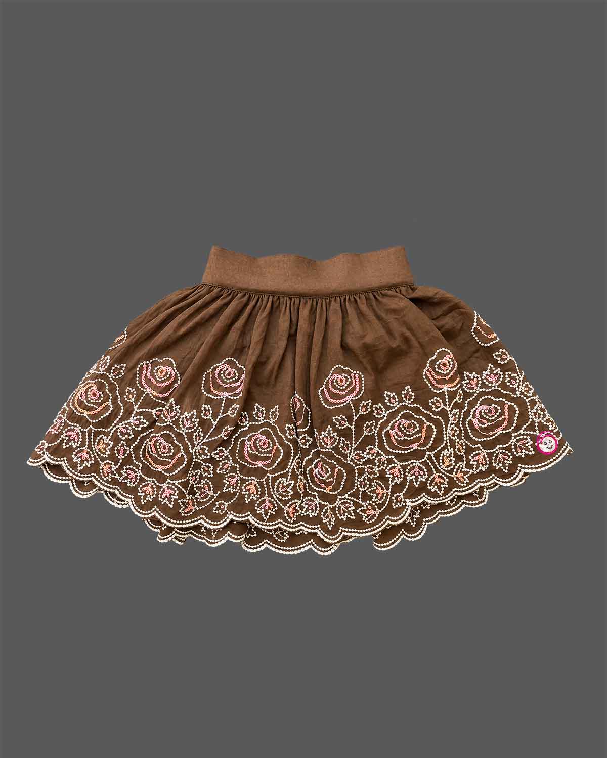 Toddler embroidered jacket and skirt set with floral detailing for party wear