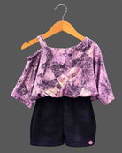 Toddler printed midi dress with cold shoulder overlay for birthday party and casual wear