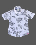 Boys printed shirt with shorts - White