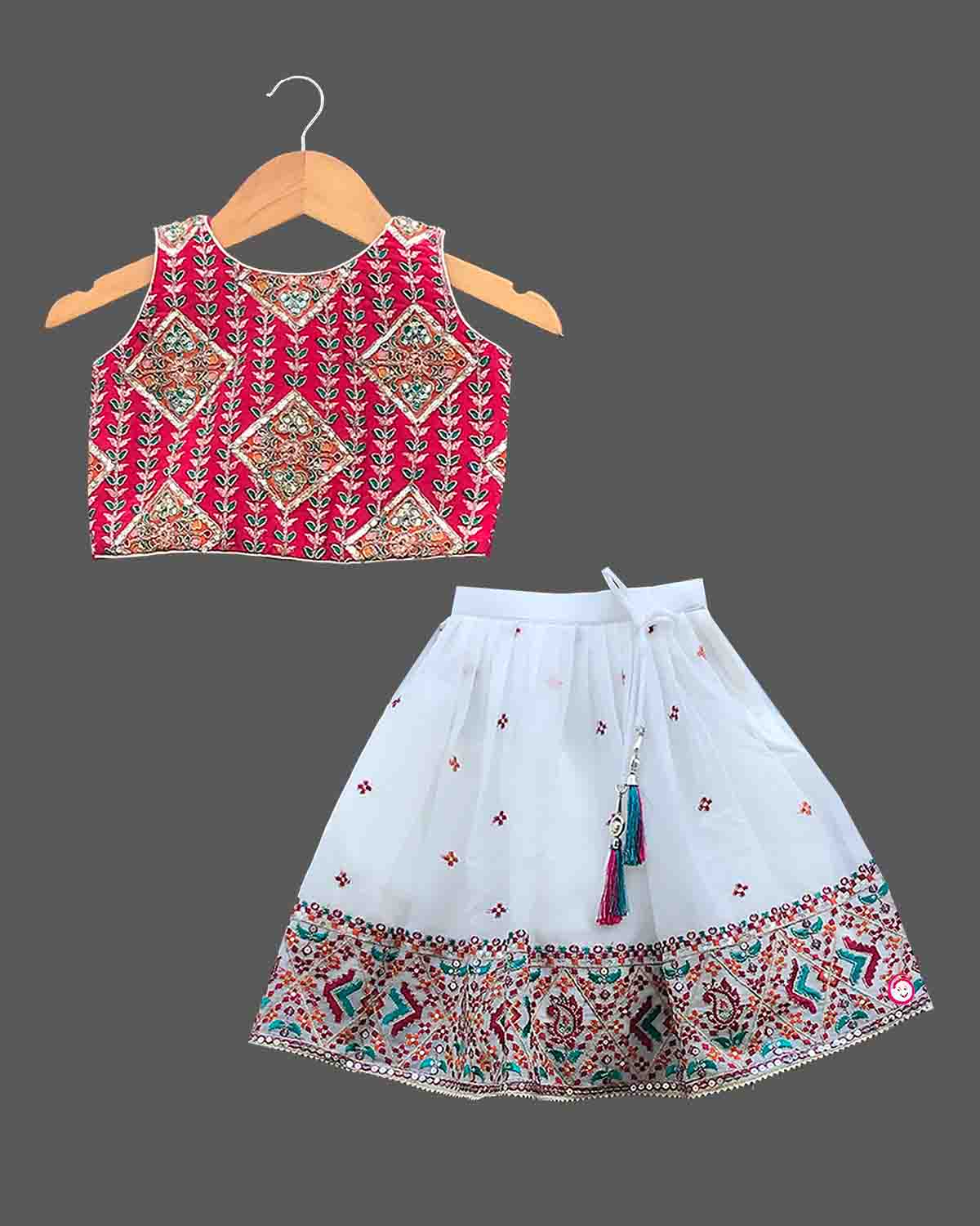 crop top and lehenga