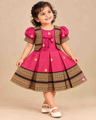 pattu pavadai frock infant ethnic wear silk cotton frock with jacket for childrens