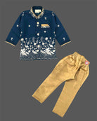 Boys embroidered silk sherwani set for wedding celebrations and festive ethnic functions