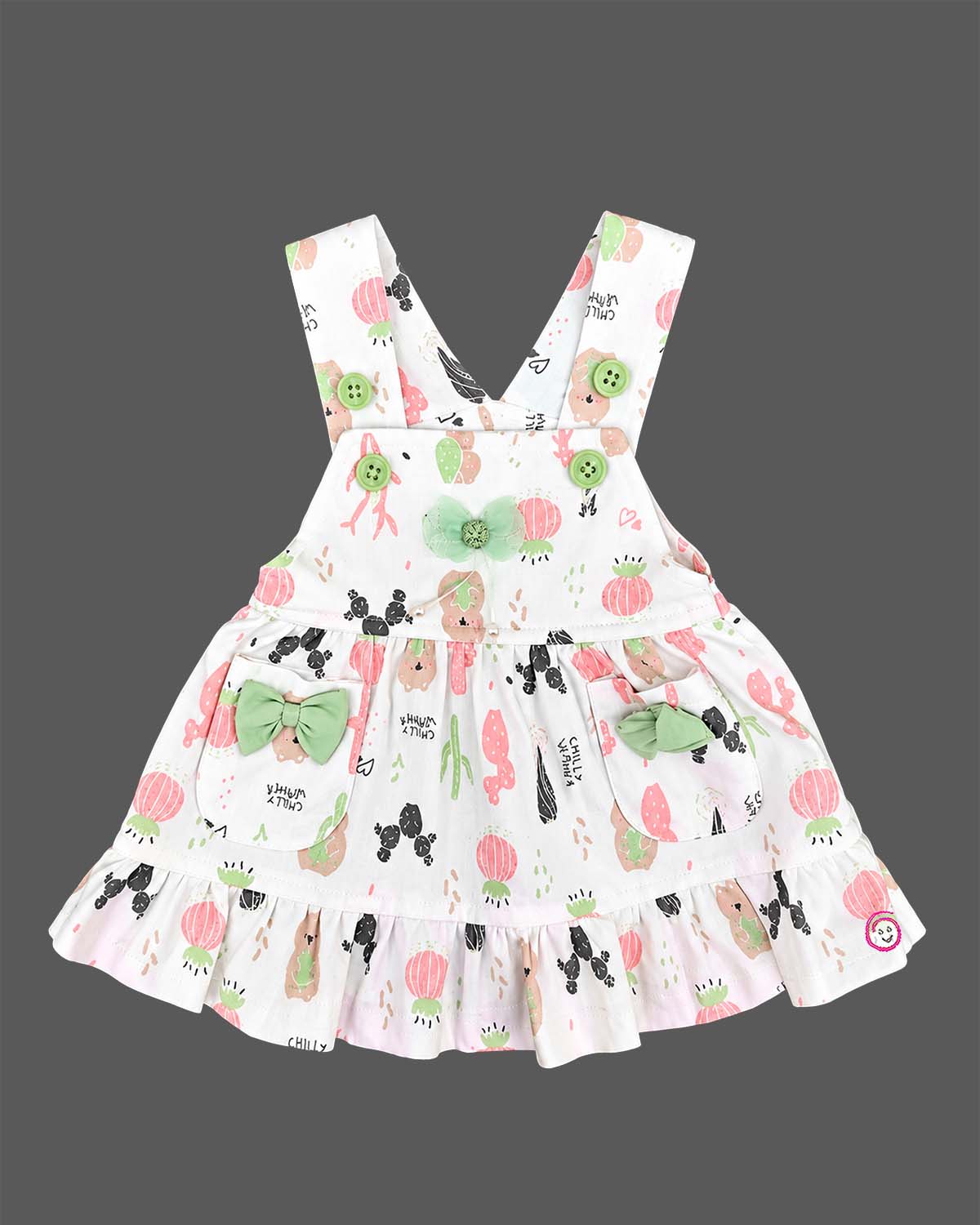 Baby girl pinafore dress set with bow puff  sleeves t-shirt for casual wear