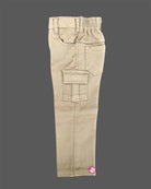 Boys linen shirt and pant set with landscape embroidery and cargo pockets