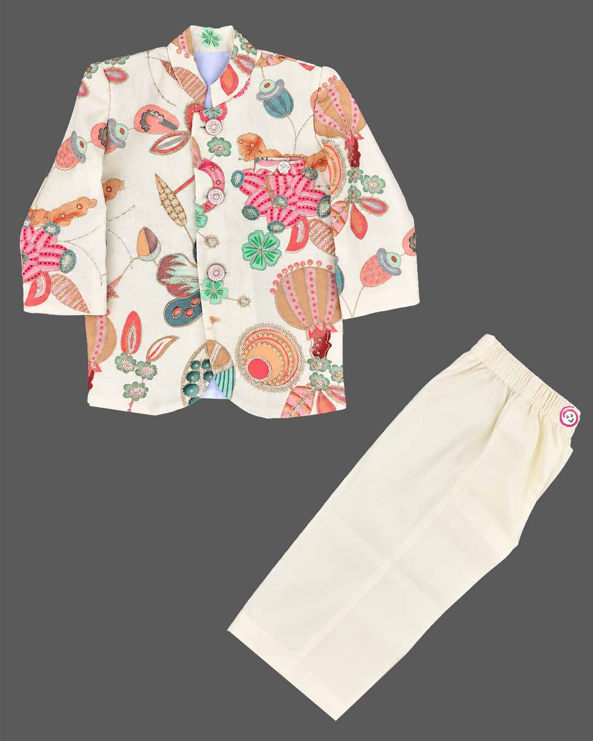 toddler printed sherwani set for boys ethnic wear festive party dress