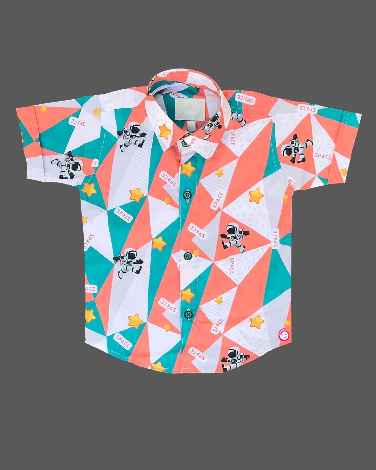 Boys printed shirt with shorts - Pastel Red