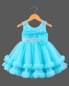 girlish party wear dress tiered net frock for birthday party