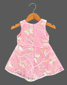Girls sequin embroidered butterfly lace frock featuring a tailored jacket set for party wear.