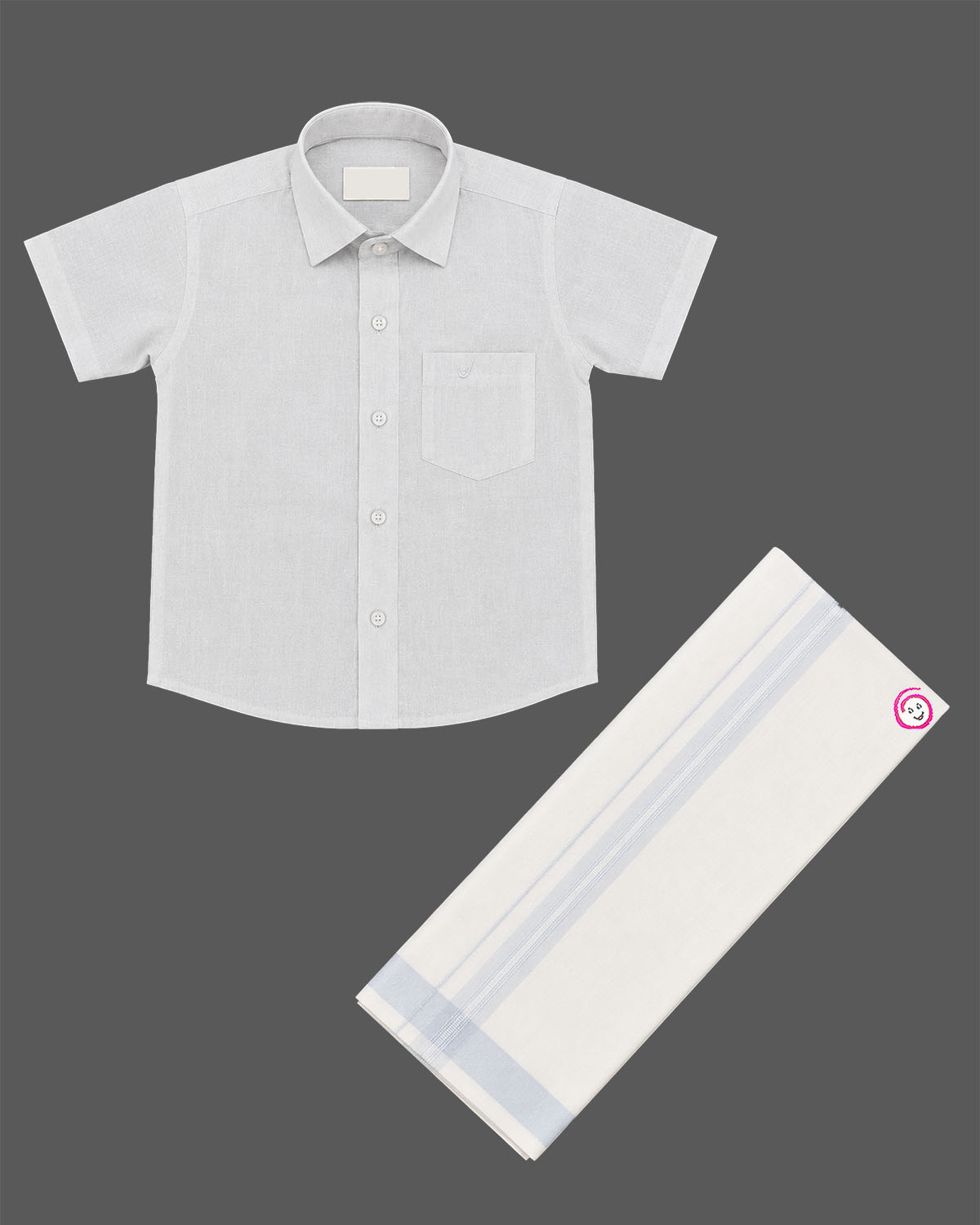 Refined festive shirt and dhoti ethnic outfit for young boys traditional style