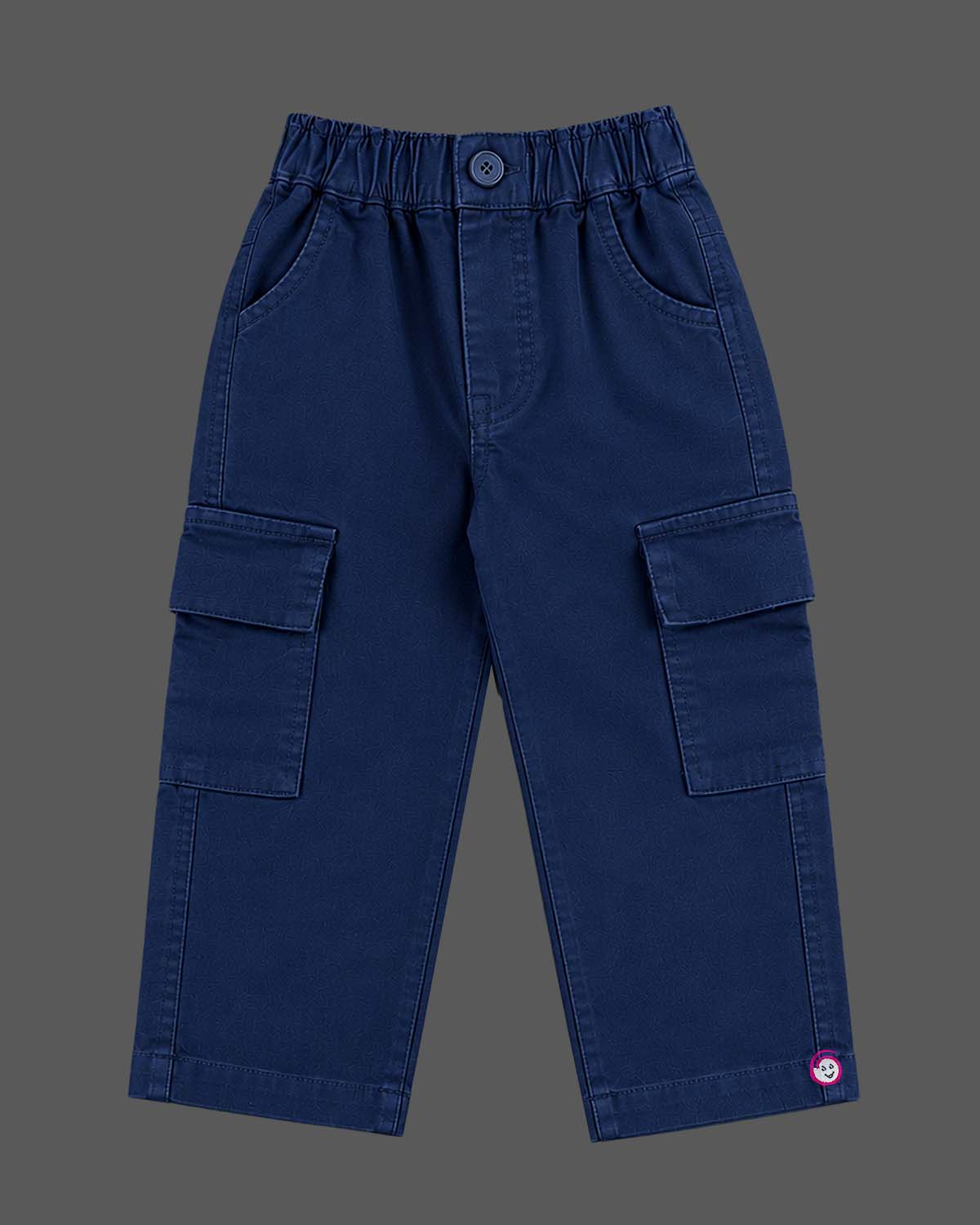 Grid plaid collared shirt with roll tab sleeves paired with utility cargo pants for boys shirt and pant set.