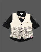 boys waistcoat suit set with embroidered vest shirt pant and bow tie for boys party wear