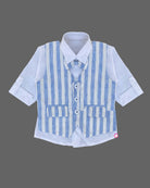 Boy full sleeve with waistcoat set - Blue