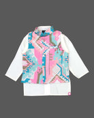 Boys colorful printed modi suit - Sea Green