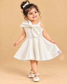 Toddler jacquard bow one-shoulder dress for birthday party and festive celebration