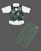 Toddler embroidered waistcoat set with bowtie and pleated Pant