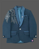 Dapper boy embellished suit set with blazer waistcoat shirt bow and pant for formal events
