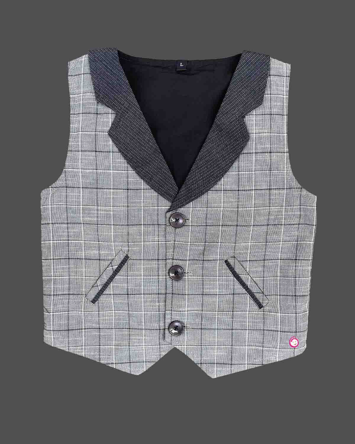 Boys design Printed waistcoat set - Grey