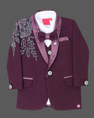 Little Gentleman Embroidered Tuxedo Suit for Wedding and Reception