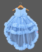 Baby girl net frock with pearl embellishments and ruffled tiered skirt for birthday party