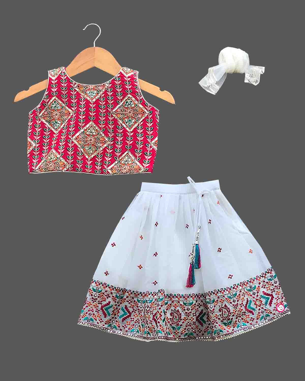 crop top and lehenga