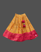 Girls ethnic wear half sleeve with choli - Dark Pink