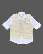 Boy full sleeve with waistcoat set - Beige