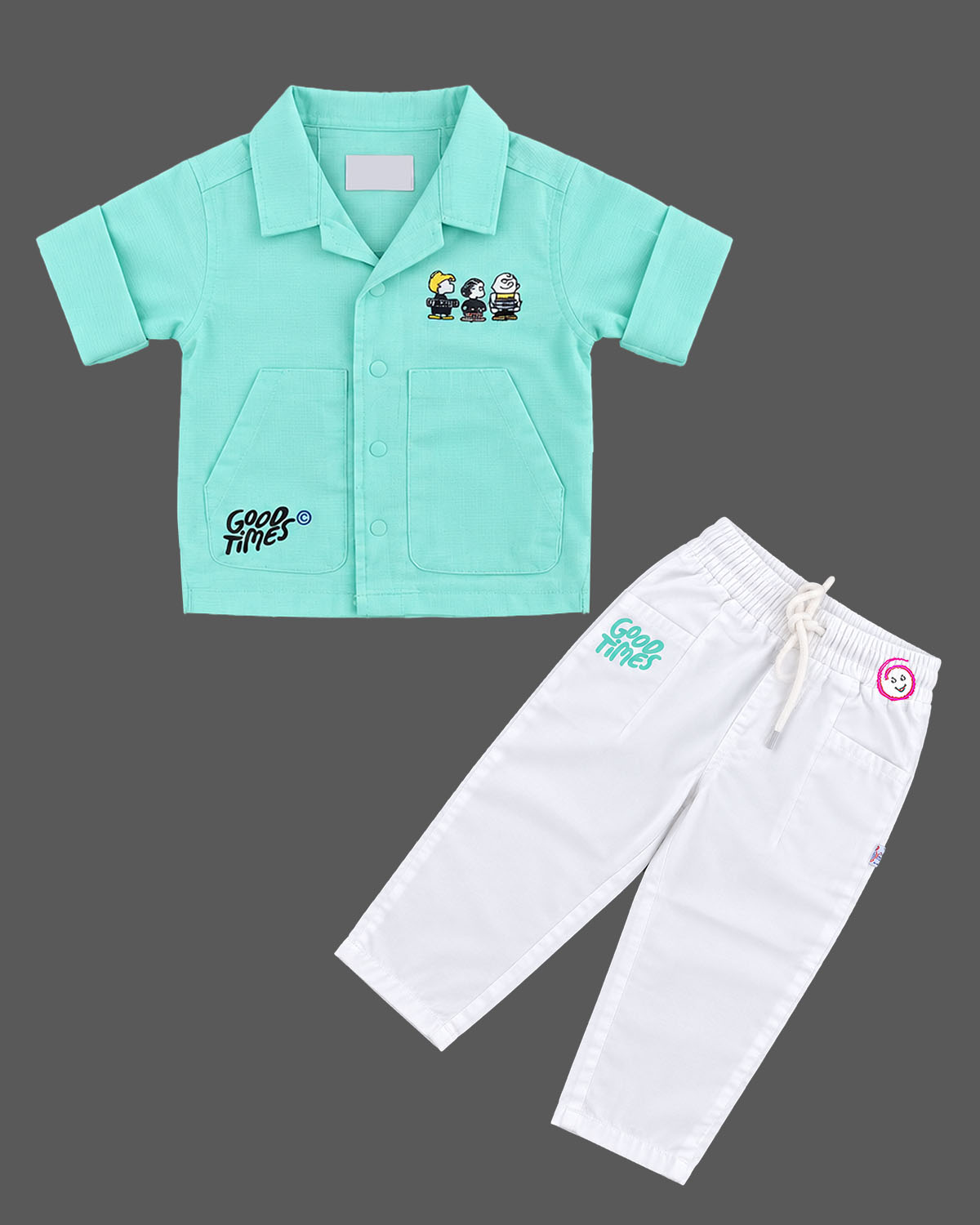 western dress for boys featuring a camp collar shirt and pocket pants