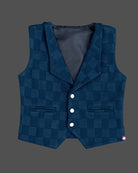 Boys full sleeve waistcoat set - Ariel Blue