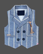 Boys party waistcoat set with bow - Blue