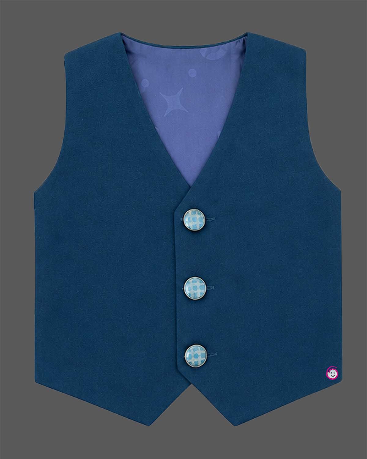 Boys embroidered tuxedo suit set featuring metallic shoulder embroidery, satin shawl lapel blazer, tie, and pant.
