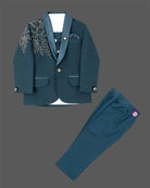 Dapper boy embellished suit set with blazer waistcoat shirt bow and pant for formal events